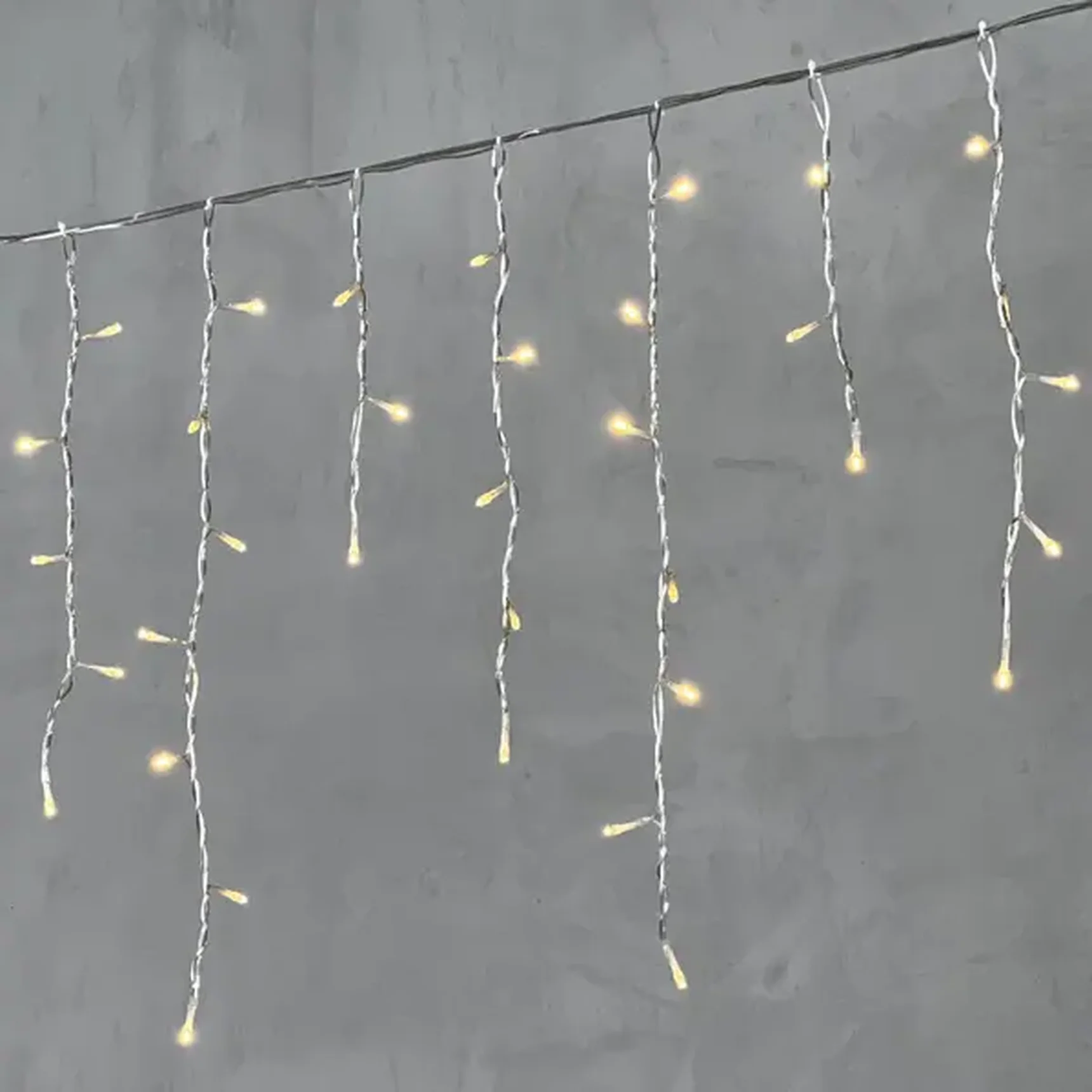 Гирлянда Бахрома 3,1 x 0,5 м Тепло-Белая 24В, 150 LED, Провод Прозрачный ПВХ, IP54