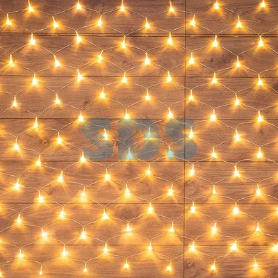 Гирлянда «Сеть» 1,5х1,5 м, прозрачный ПВХ, 96 LED теплый белый