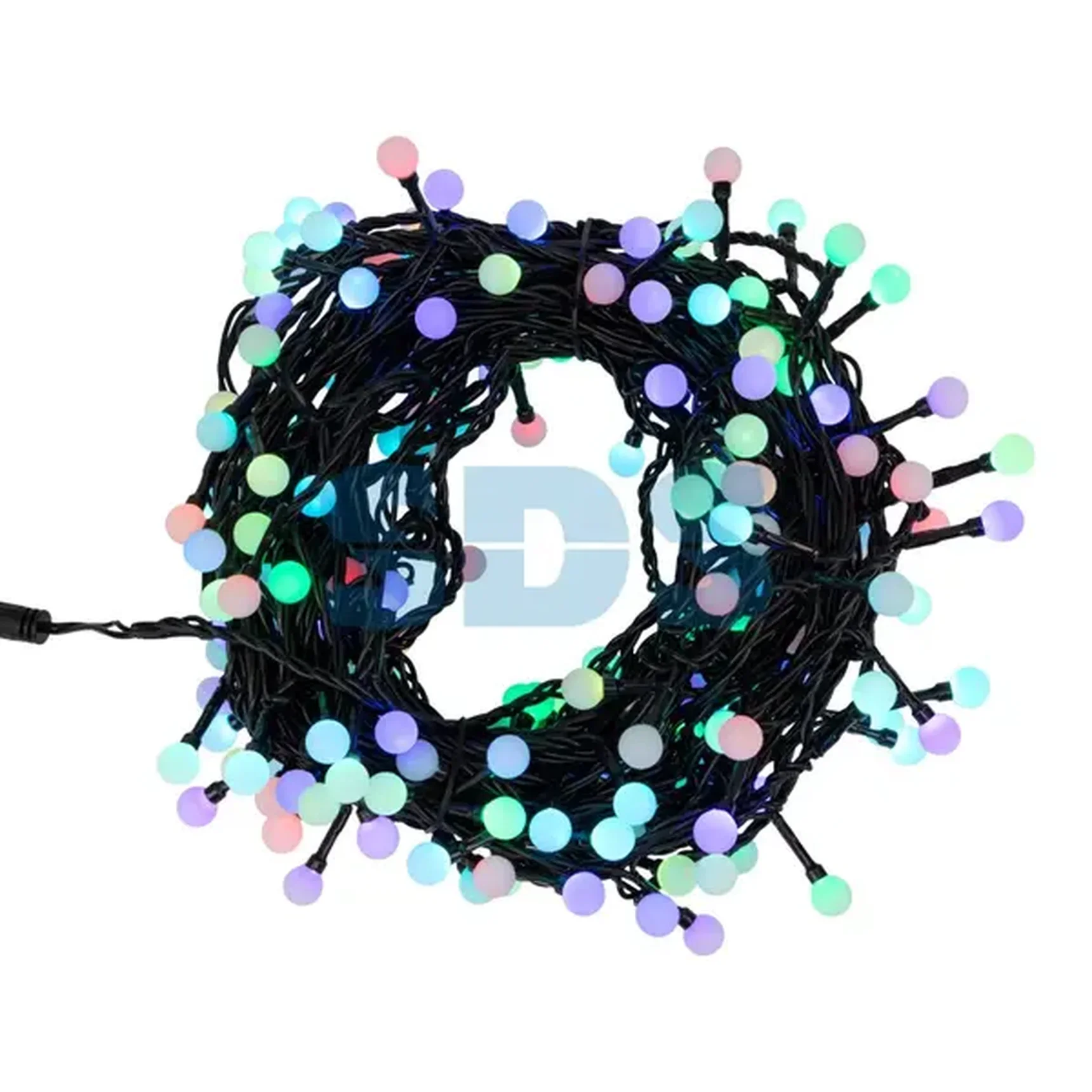 Гирлянда Мультишарики Ø13 мм, 20 м, черный ПВХ, 200 диодов, цвет RGB