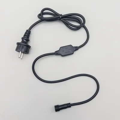 Кабель питания 1,5м с Выпрямителем для Каучуковых и ПВХ Нитей 220В, Провод Черный Каучук, IP65