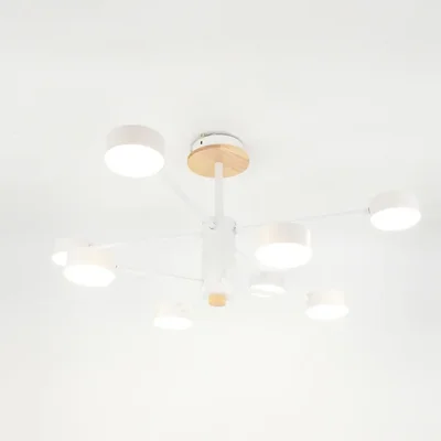 Люстра под лампу GCHL-8GX53-M Белая+Дерево Элизиум