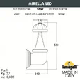 Светильник уличный настенный FUMAGALLI MIRELLA D15.505.000.AXD1L.CRB Черный