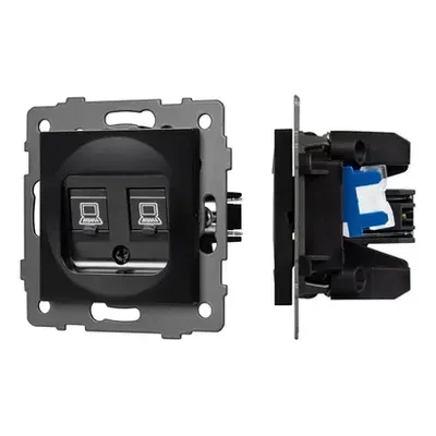 Механизм компьютерной розетки двойной SCT-MPC2-PL-BK-V (RJ-45, CAT6) (Arlight, -)