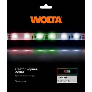 Светодиодная лента WOLTA WLS5050-14,4W/RGB/24H60-01 SMD5050 14,4Вт RGB 24В IP20 60 led/m