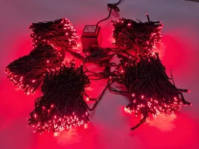 LED-PLS-200*5-20M*5-24V-R/BL-F(R) Flash LED гирлянда Спайдер 5*20м 24V, красные LED/черный провод