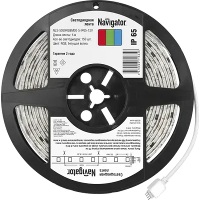 Лента светодиодная NLS-5050RGBM30-5-IP65-12V 5Вт 12В RGB IP65 5м