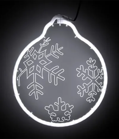 Светодиодная Фигура Шар 30 x 30 см Белая, Гибкий Неон и Акрилайт, IP54, HFS2-2W