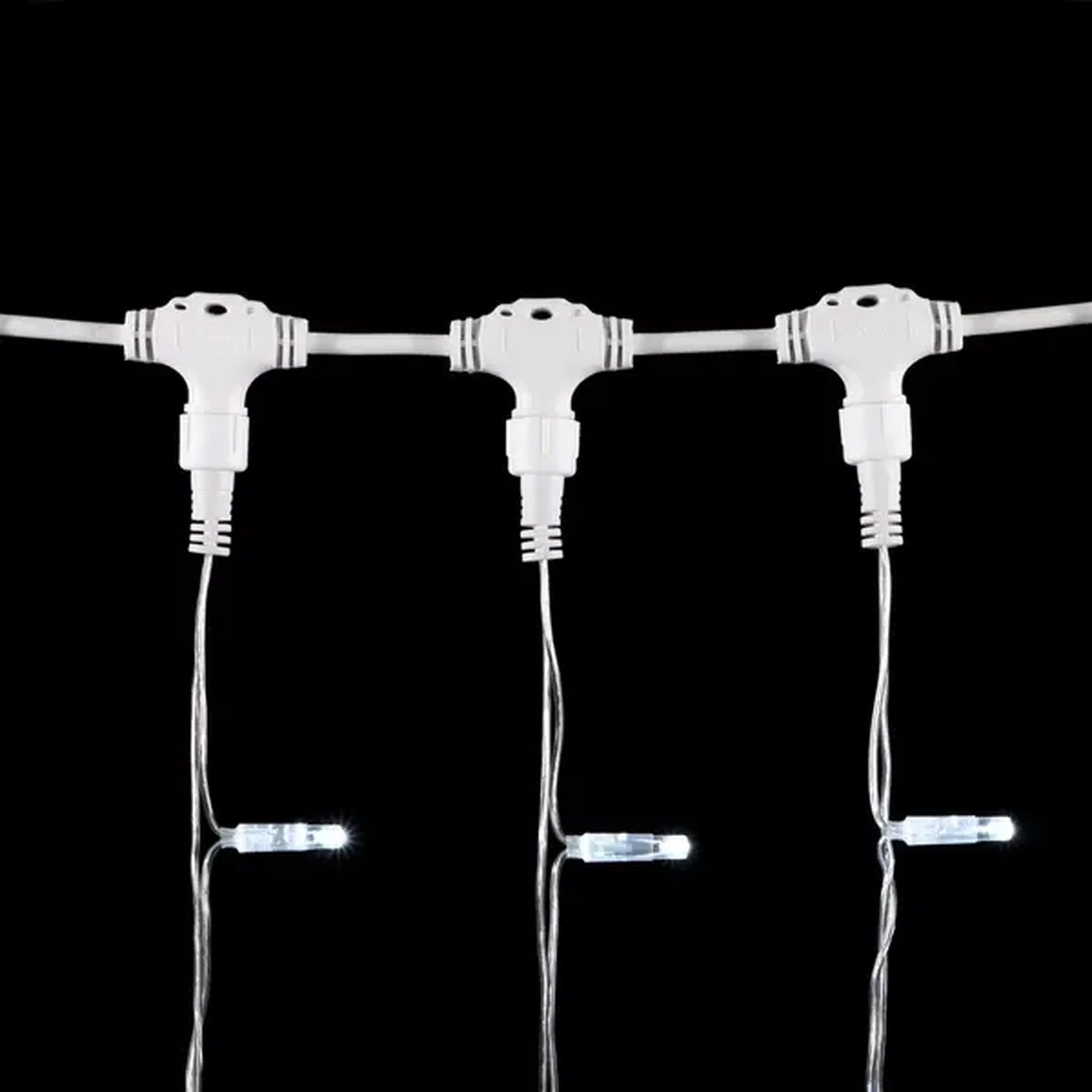 Гирлянда Занавес с Колпачком 2 x 3 м Белый 220В, 600 LED, Провод Прозрачный ПВХ, IP65