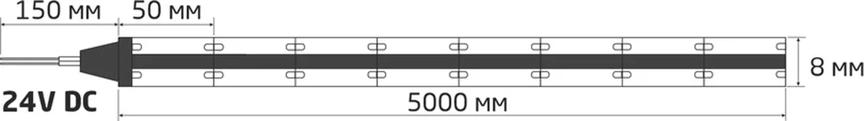 Светодиодная лента KSF-8M480-10W30K-COB-24V