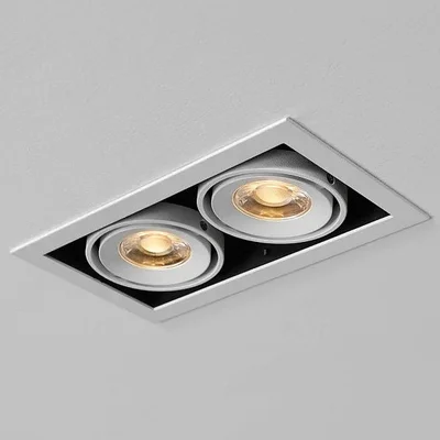 DL 3033 white 3000K LED 2х10W 1600Lm 36* IP44 светильник встраиваемый