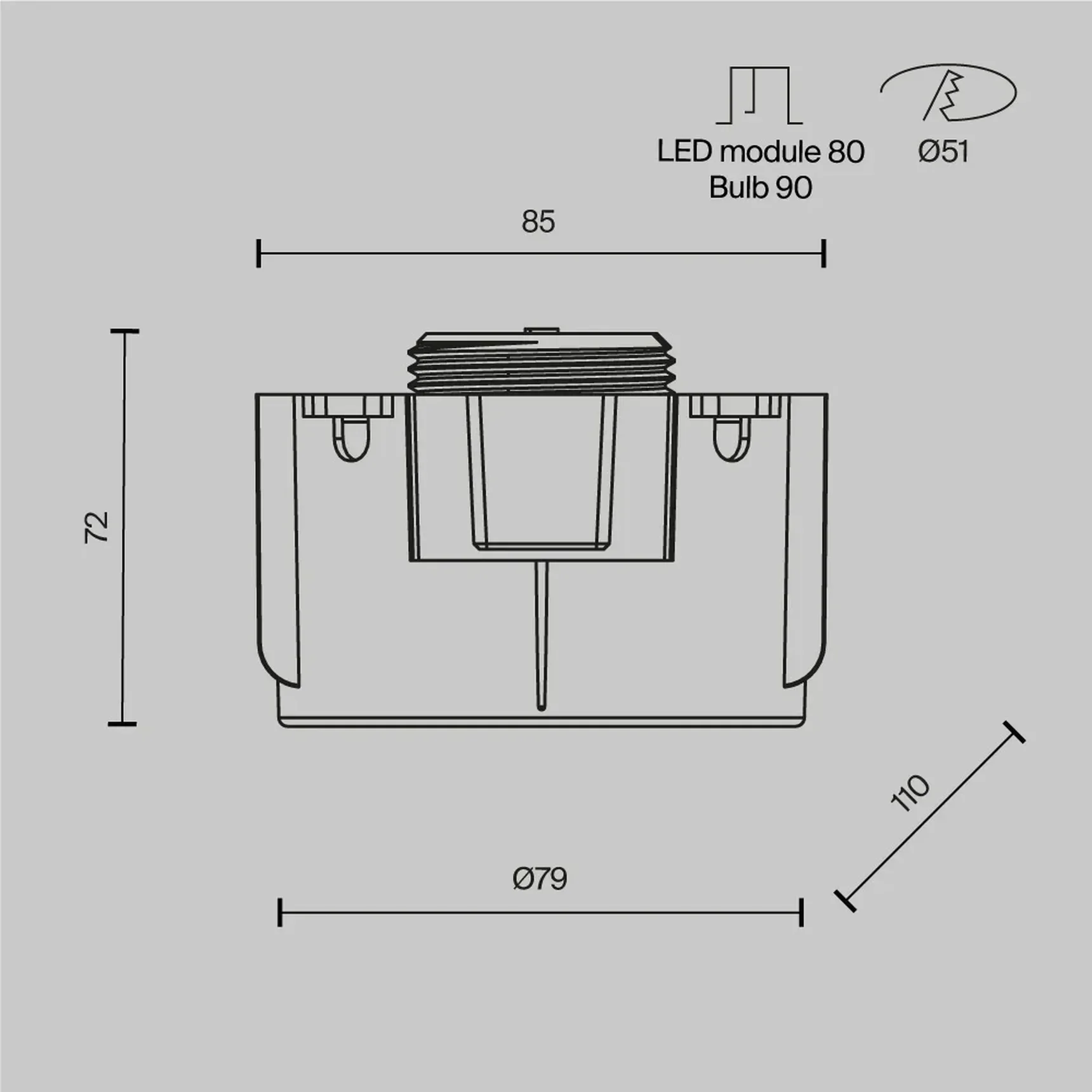 Встраиваемый светильник Intro 2.0 Straight GU10 x 9Вт, DL137-GU10-W