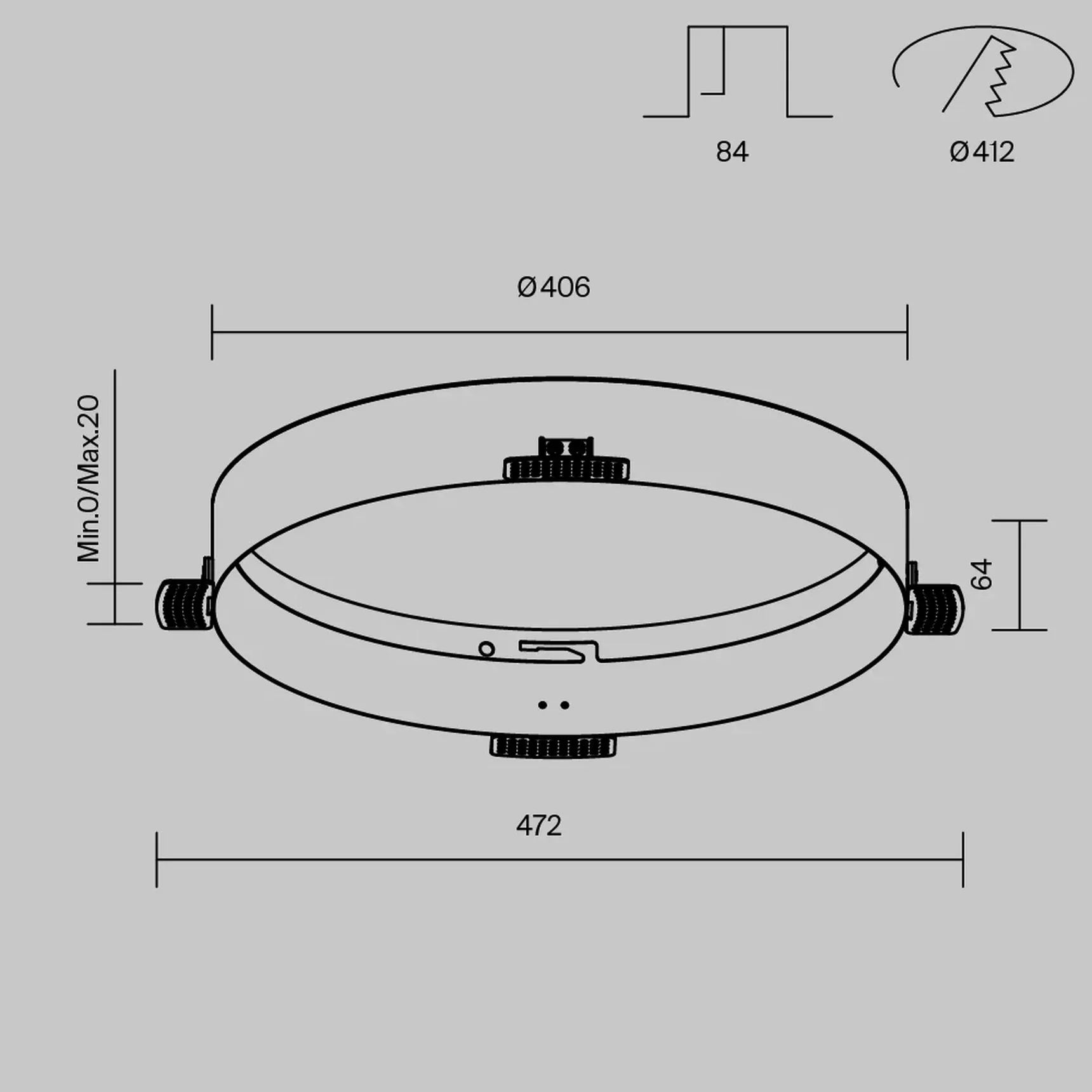 Аксессуар для встраиваемого светильника Zon, DLA032-TRS45-W