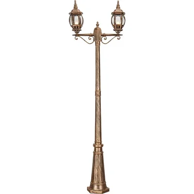 Светильник садово-парковый, 2*100W 230V E27 черное золото, 8114/PL8114