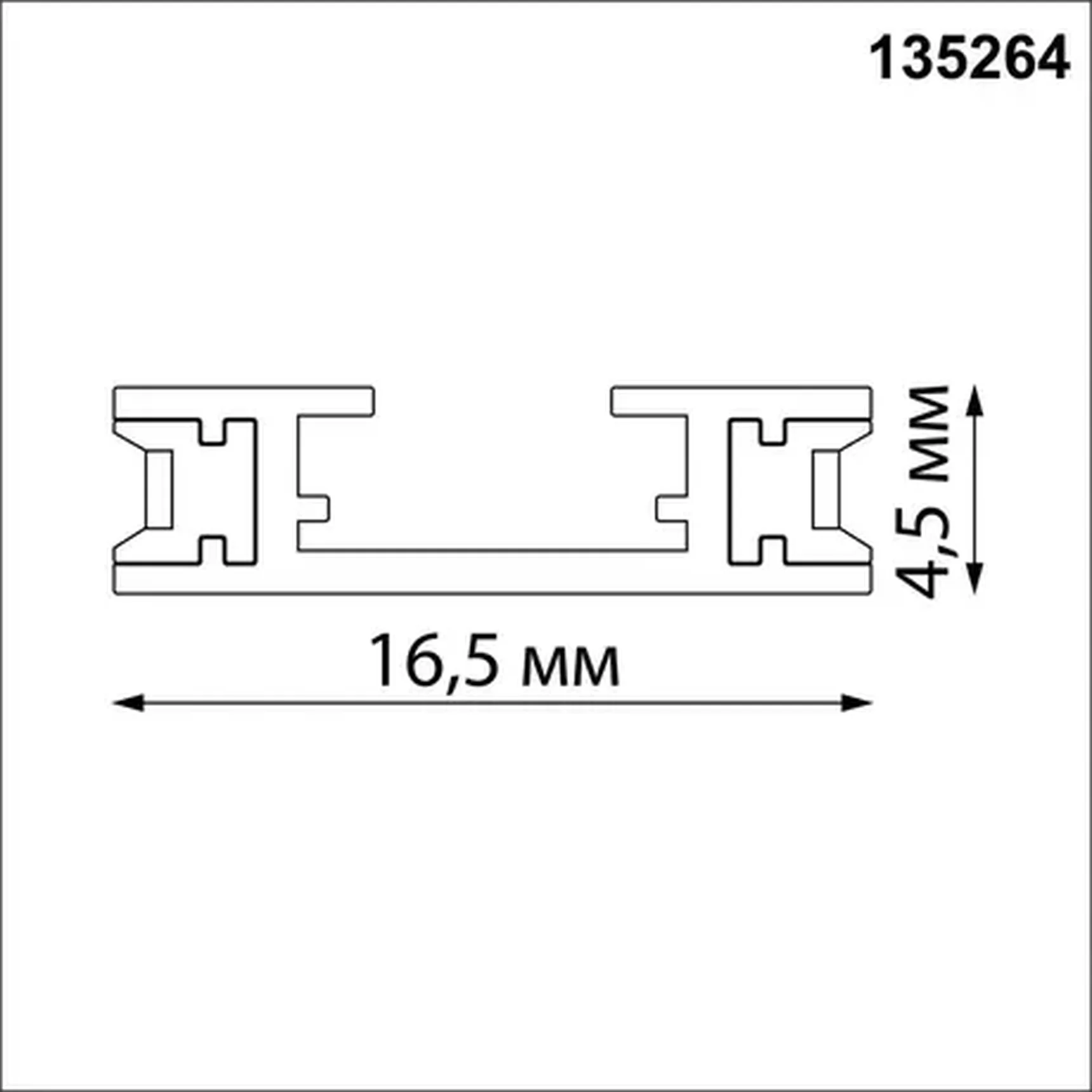 135264 SHINO NT24 000 черный Низковольтный накладной шинопровод 2м, заглушки в комплекте IP20 24V EASY