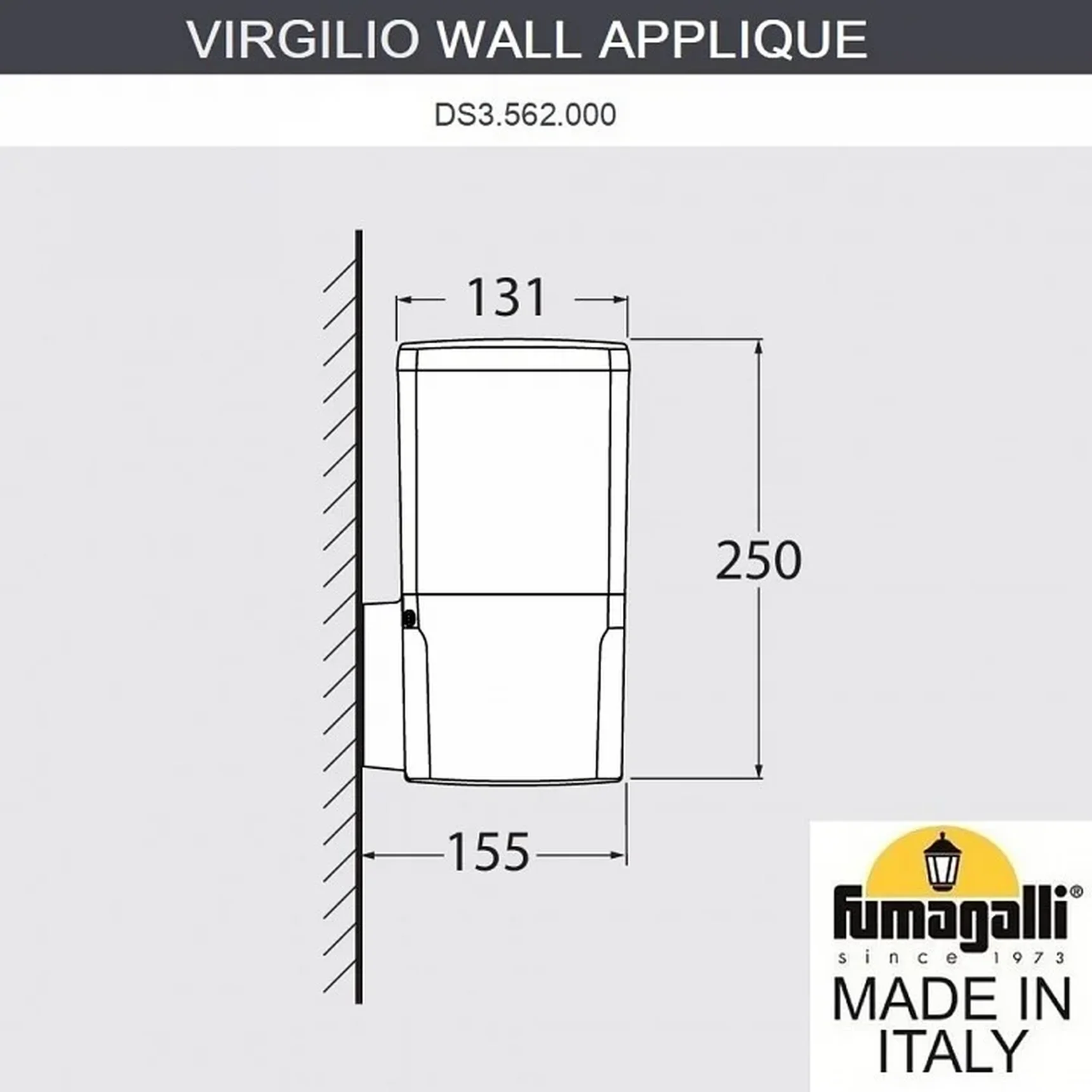 Светильник уличный настенный FUMAGALLI VIRGILIO APPLIQUE DS3.562.000.WYF1R