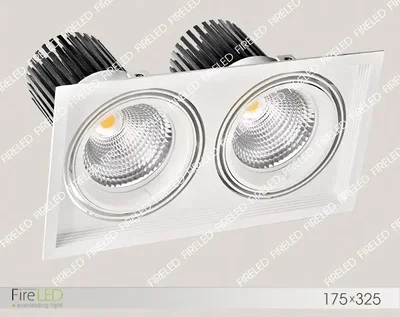 Карданный светодиодный светильник 220 Вольт, 64 Ватт, 12/24/38/60, IP20, FLED-DL 002-32x2-WH-4000К