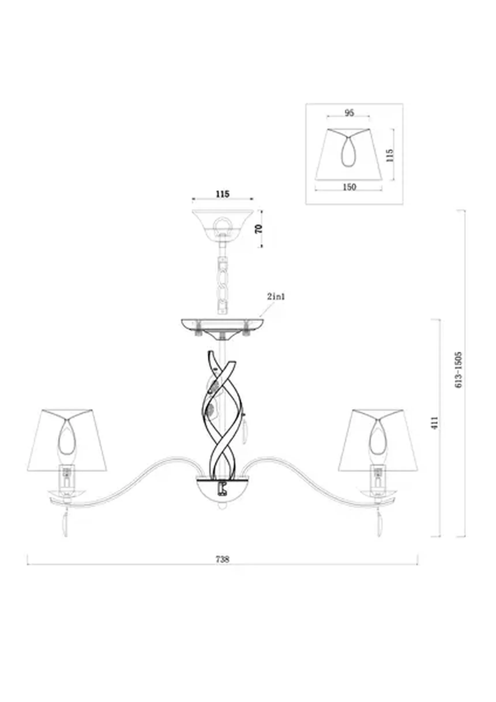 Люстра Monique, FR2001PL-07G