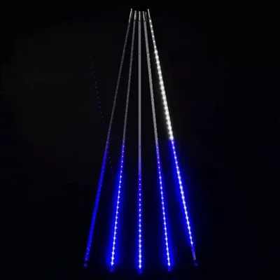 Гирлянда Тающие Сосульки 5шт по 100см, 24В, 480 Бело-Синих Светодиодов, Провод Черный ПВХ, IP55