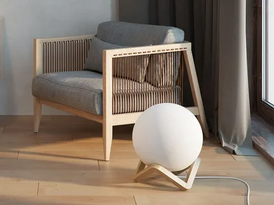 Светильник Шар 35 см на деревянной подставке Zig Zag Wood_Z 35 (E27) IP40 4000K