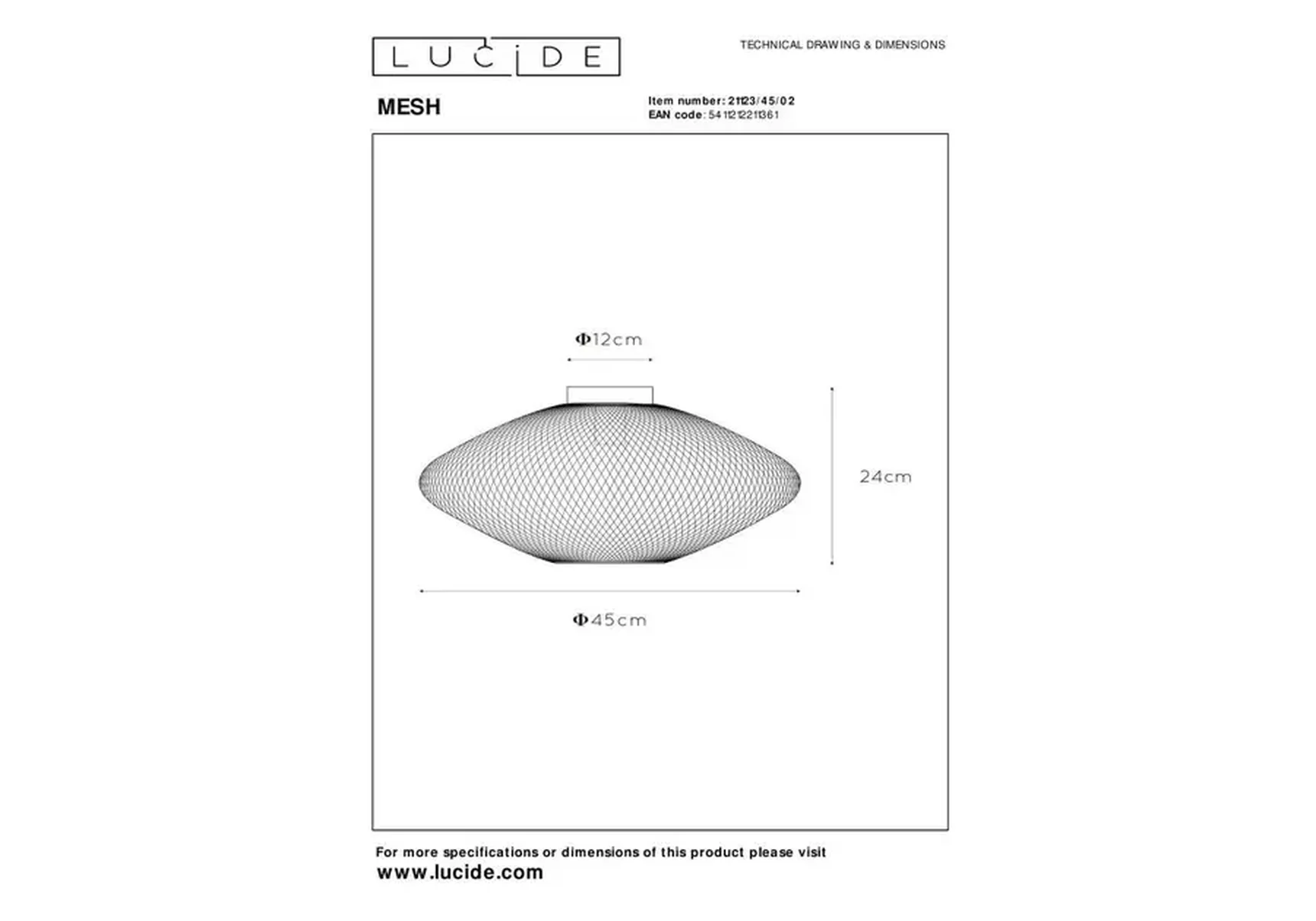 Потолочный светильник Lucide Mesh 21123/45/02