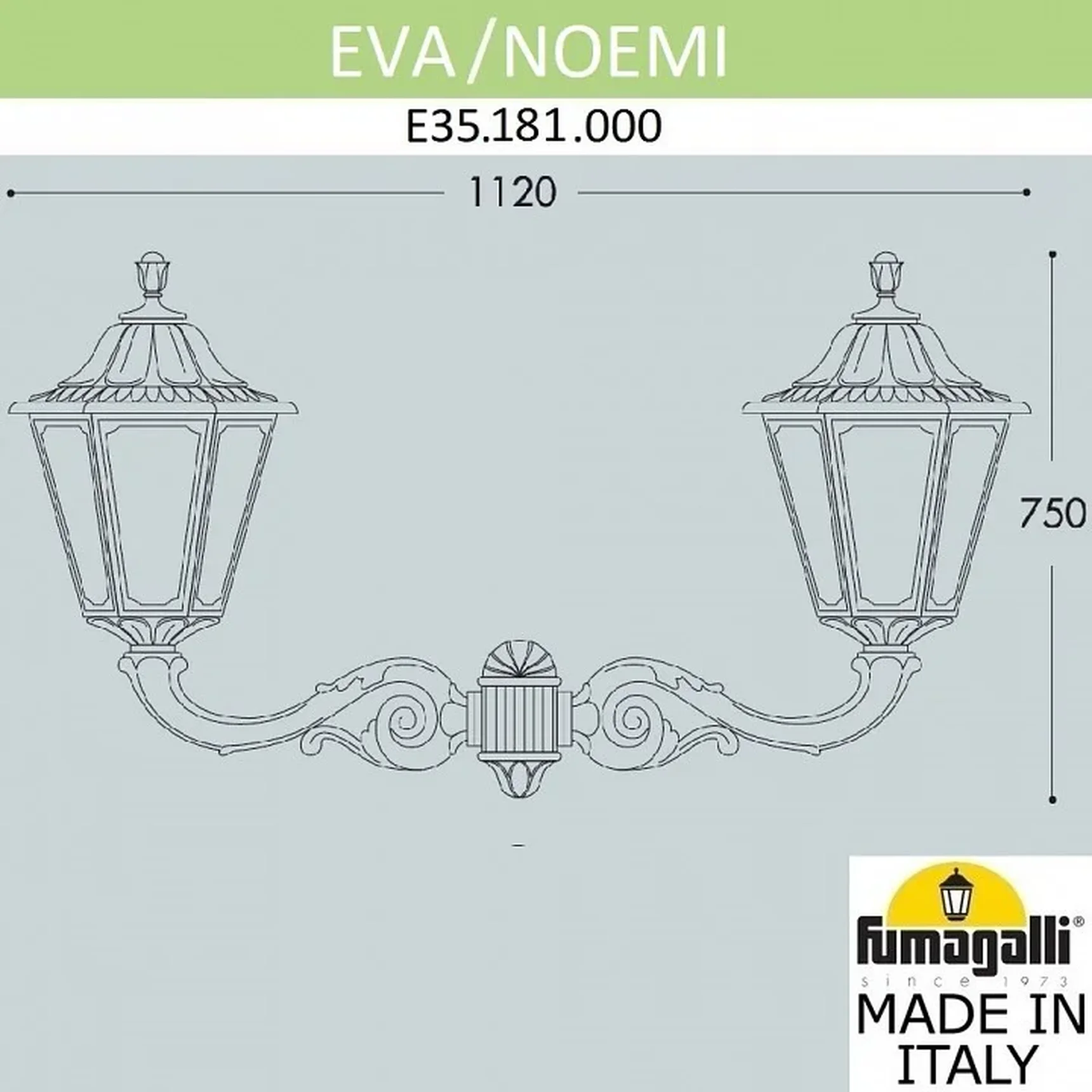 Светильник уличный настенный FUMAGALLI EVA/NOEMI E35.181.000.WXH27 Белый