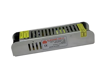 Блок питания узкий 200 Вт 12V Eleganz негерметичный