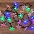 Гирлянда светодиодная Снежинки 30 LED МУЛЬТИКОЛОР 4,4 метра с контроллером