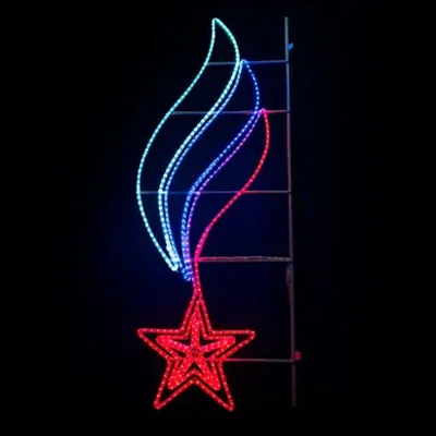 Светодиодная Консоль «Звезда с Российским Флагом» 60 х 200 см, Триколор, 220В, KM9-06