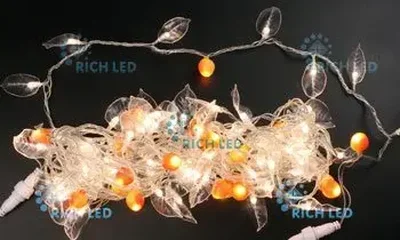 Светодиодная гирлянда декор Флора, 4.8 Ватт, IP54, для улицы и помещения, провод Прозрачный, Свечение: постоянное, RL-S1T10C-T/Y