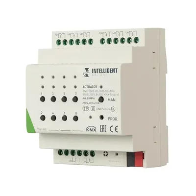 INTELLIGENT ARLIGHT Актуатор KNX-7083-82-DRO-MF-DIN (BUS/230V, 8x10А, KNX Secure) (IARL, IP20 Пластик, 2 года)