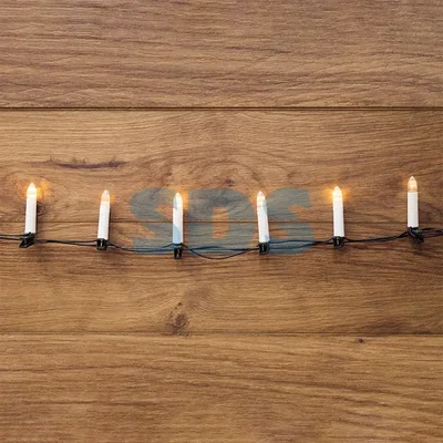 Гирлянда Свечи 6м, темно-зеленый ПВХ, 30 LED ТЕПЛЫЙ БЕЛЫЙ