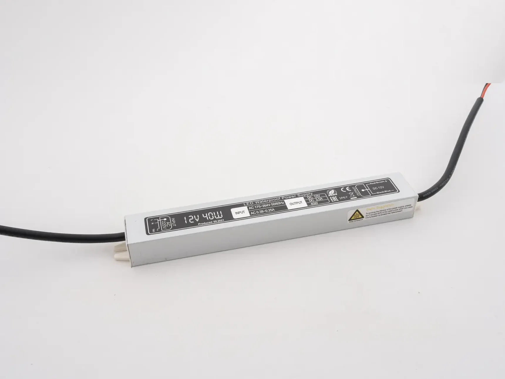 Блок питания LEDS POWER 40Вт 12В IP67 алюминий 004969