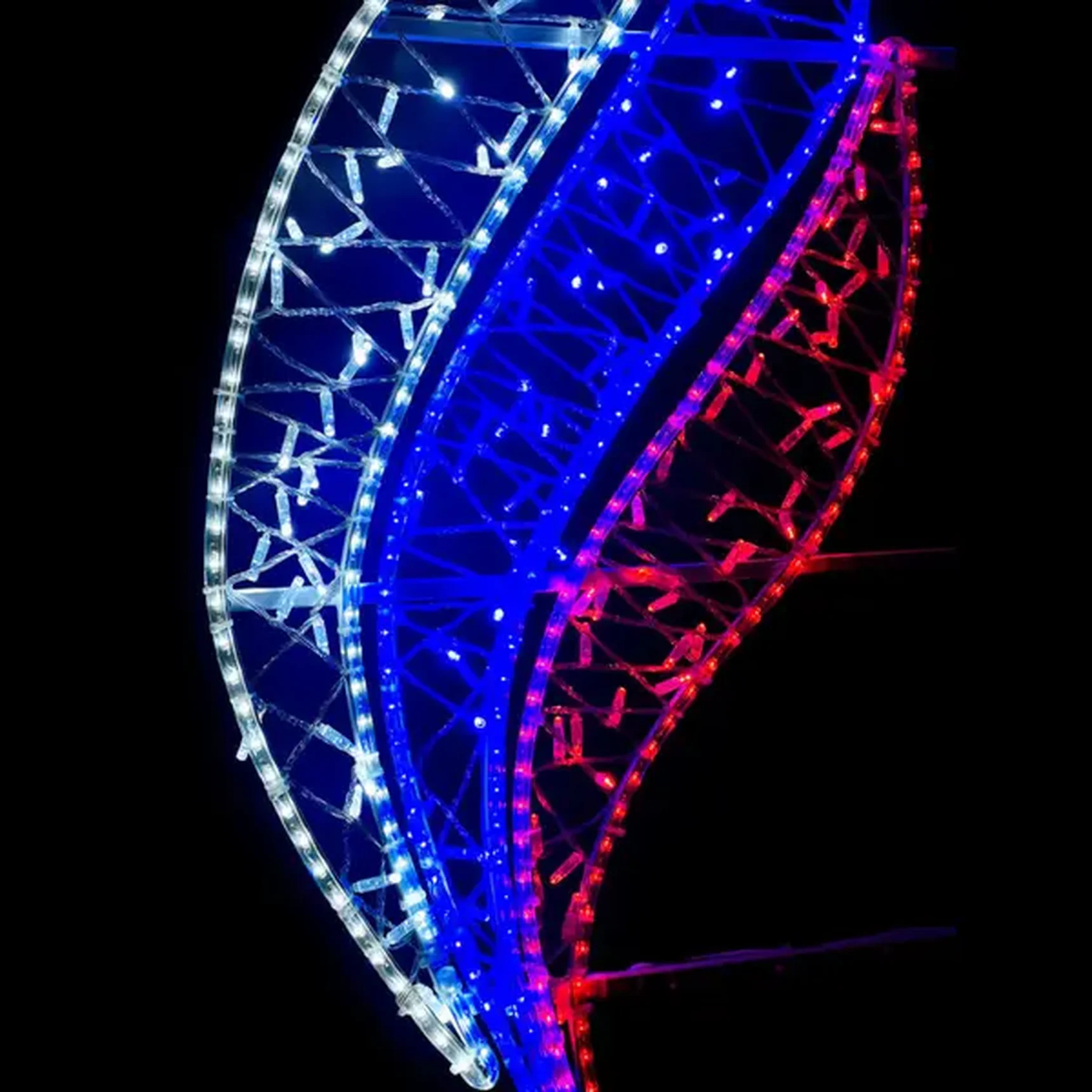 Светодиодная Консоль «Звезда с Российским Флагом» 60 х 200 см, Триколор, 220В, LC-13407