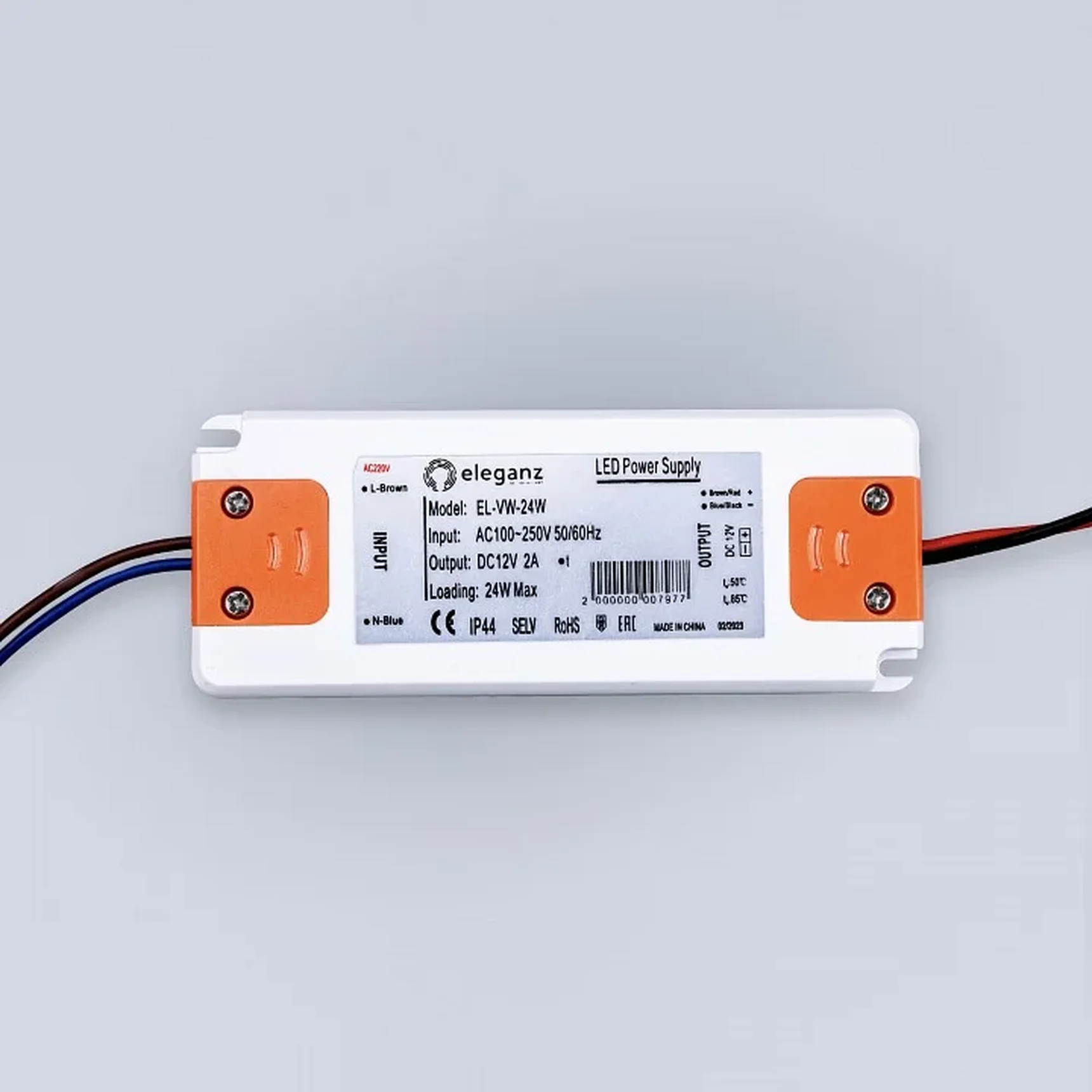 12V Сверхтонкий блок питания 24W (128*50*11) IP44
