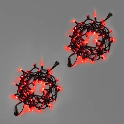 Светодиодная гирлянда INOXHUB Нить 10м, 100 LED, соединяемая, 220В, IP65, чёрный резиновый провод 2.3мм, КРАСНАЯ