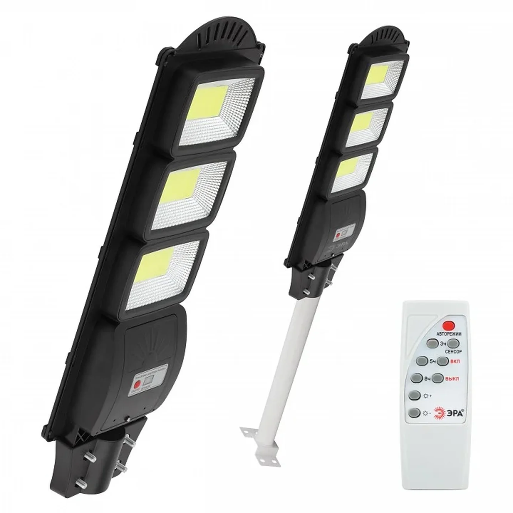Консольный светильник на солнечной батарее,COB,с кронштейном,60W,с датчи. движ.,ПДУ,1100lm, 5000К, IP65