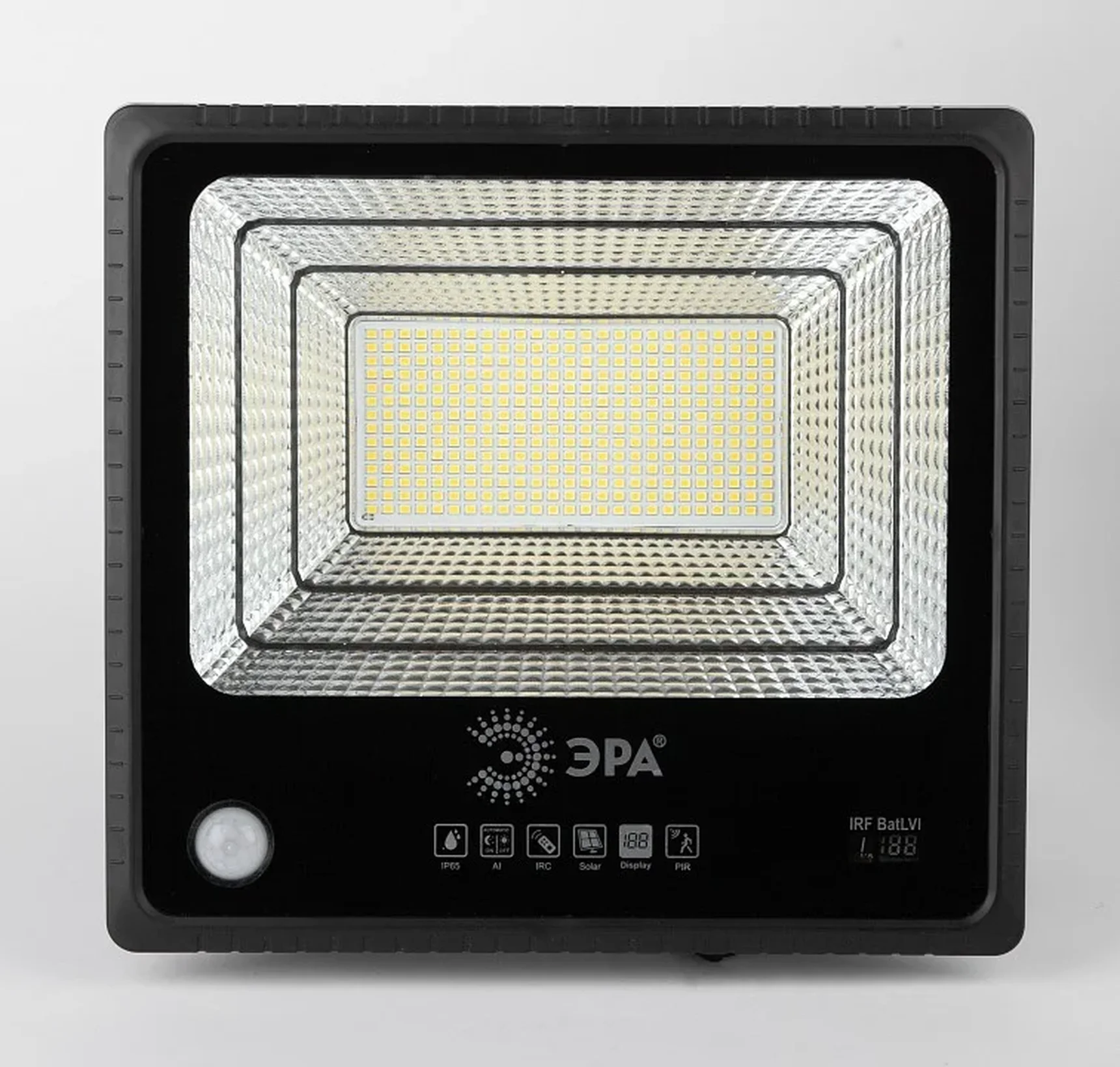 ERAPRO-150 ЭРА Прожектор светодиодный уличный на солн. бат. 150W, 1500 lm, 5000K, с датч. движения, ПДУ, IP65 (
