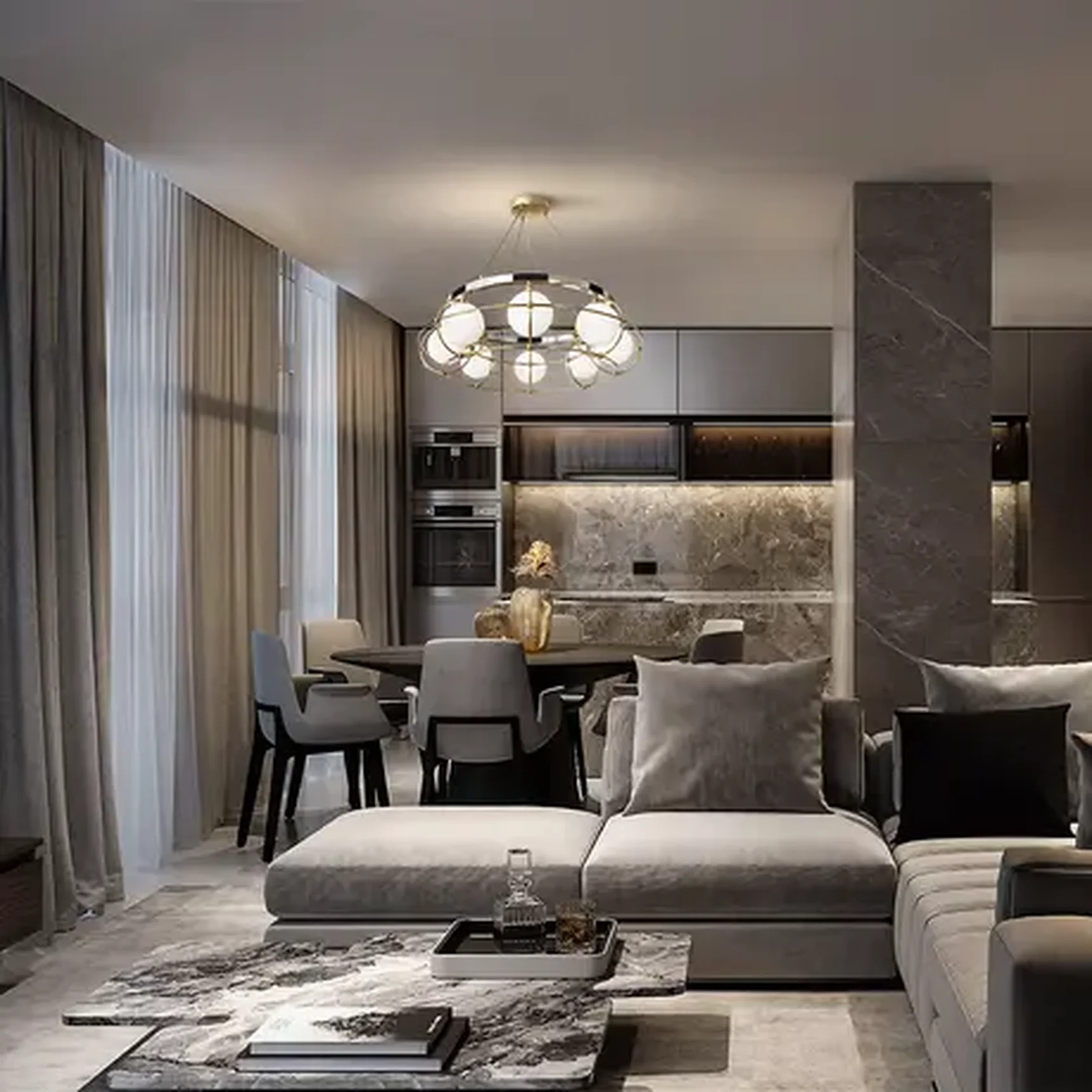 Подвесной светильник Carcass G9х8, MOD312PL-08GCH