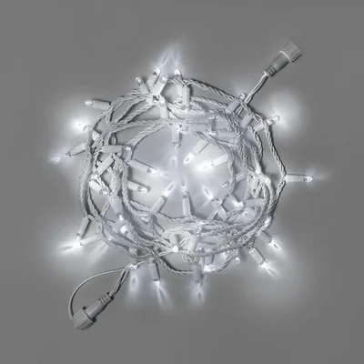 Светодиодная гирлянда INOXHUB Нить 10м, 100 LED, соединяемая, с мерцанием, 24В, IP65, белый резиновый провод 2.3мм, БЕЛАЯ