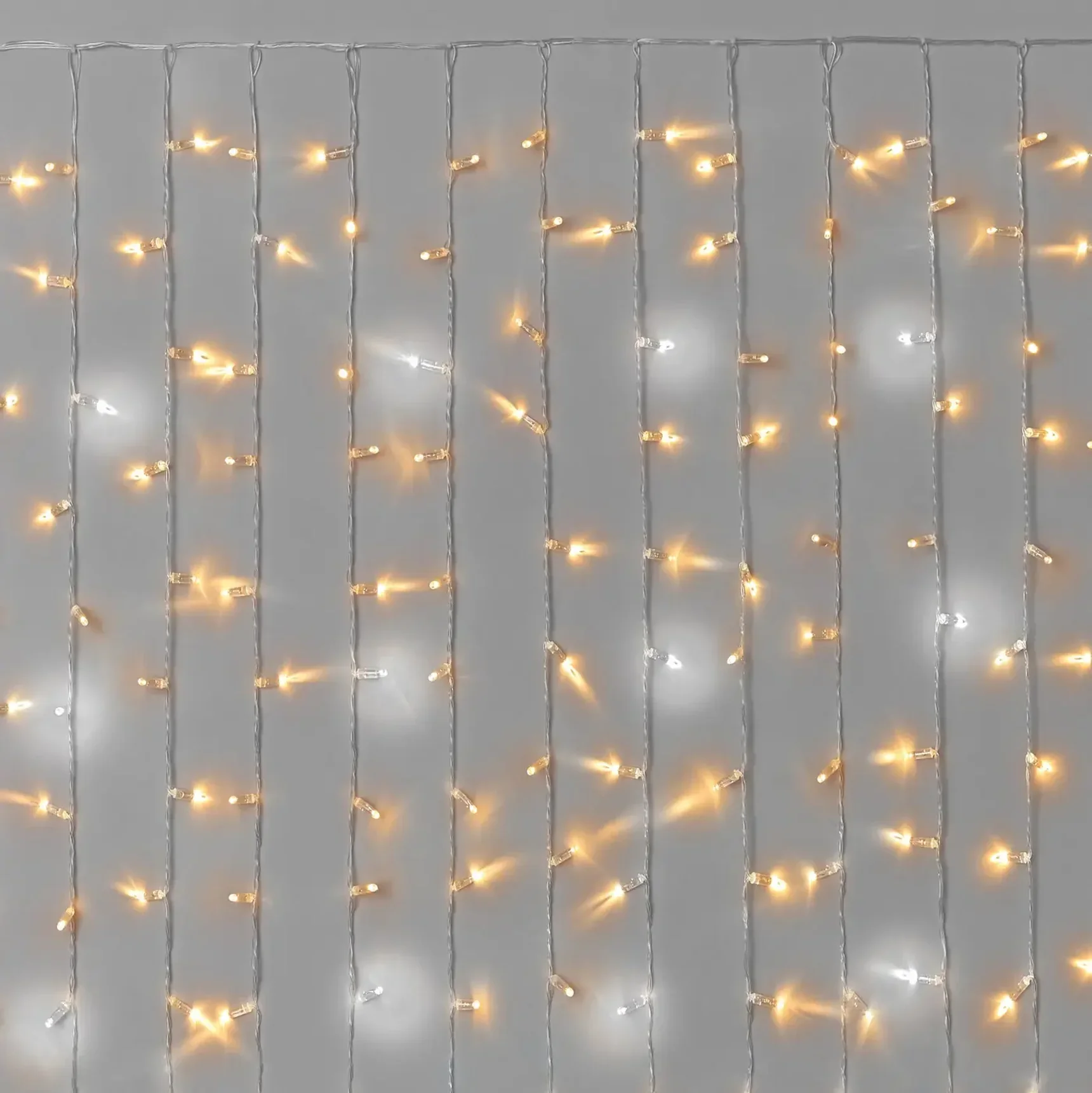 Гирлянда Занавес INOXHUB 2х1.5м Облегчённый, мерцающий, 300 LED, 220В, IP65, прозрачный провод, ТЁПЛЫЙ БЕЛЫЙ