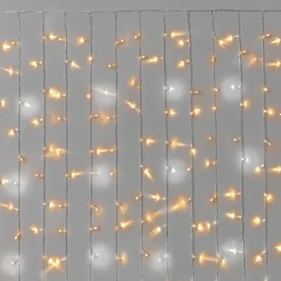 Гирлянда Занавес INOXHUB 2х1.5м Облегчённый, мерцающий, 300 LED, 220В, IP65, прозрачный провод, ТЁПЛЫЙ БЕЛЫЙ