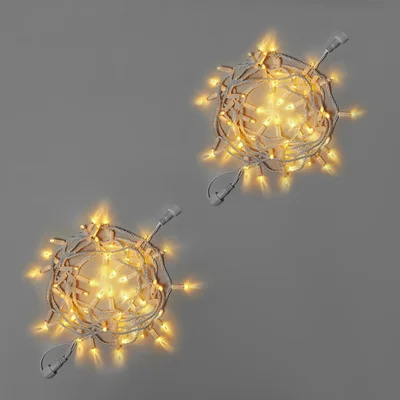 Светодиодная гирлянда INOXHUB Нить 10м, 100 LED, соединяемая, 220В, IP65, белый резиновый провод 3.3мм, ТЁПЛАЯ БЕЛАЯ