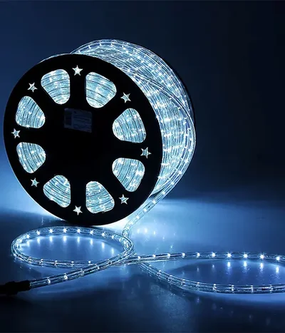 Светодиодный Дюралайт Ø13 мм Белый, 36 LED/м, Свечение 360°, IP54, Бухта 100м
