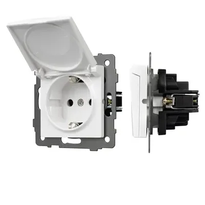 Механизм розетки влагозащищённый SCT-MCP-PL-WH-V (250V, 16A) (Arlight, -)