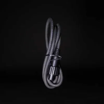 Соединитель 1м для Бахромы, Занавесов и Нитей 220В, Провод Черный Каучук, IP65