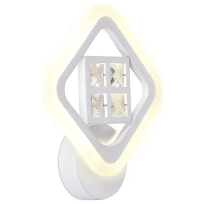 Настенный светодиодный светильник с хрусталем FA284 WH белый 15W 260*230*60