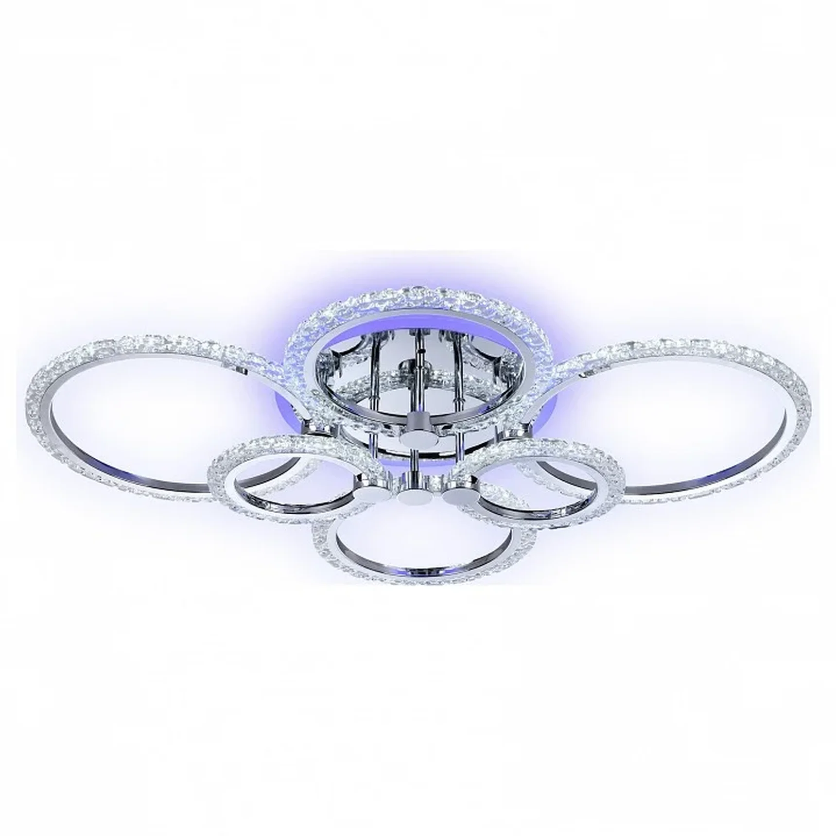 Потолочный светодиодный светильник с пультом FA413/4+2 CH хром 132W 840*600*120 (ПДУ РАДИО 2.4G)