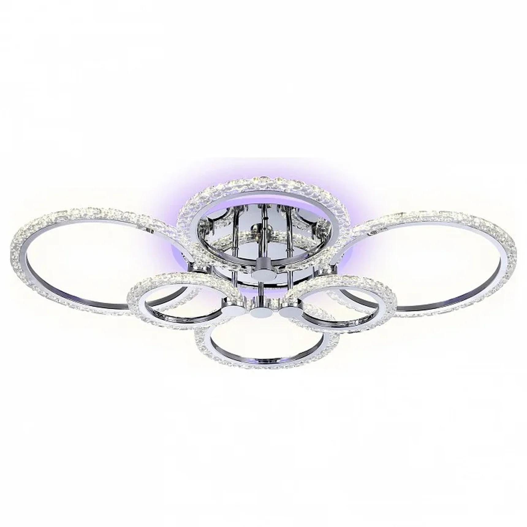 Потолочный светодиодный светильник с пультом FA413/4+2 CH хром 132W 840*600*120 (ПДУ РАДИО 2.4G)
