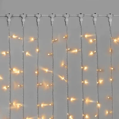 Гирлянда Занавес INOXHUB 2х3м, 600 LED, 220В, IP65, прозрачный провод 2.3мм, ТЁПЛЫЙ БЕЛЫЙ