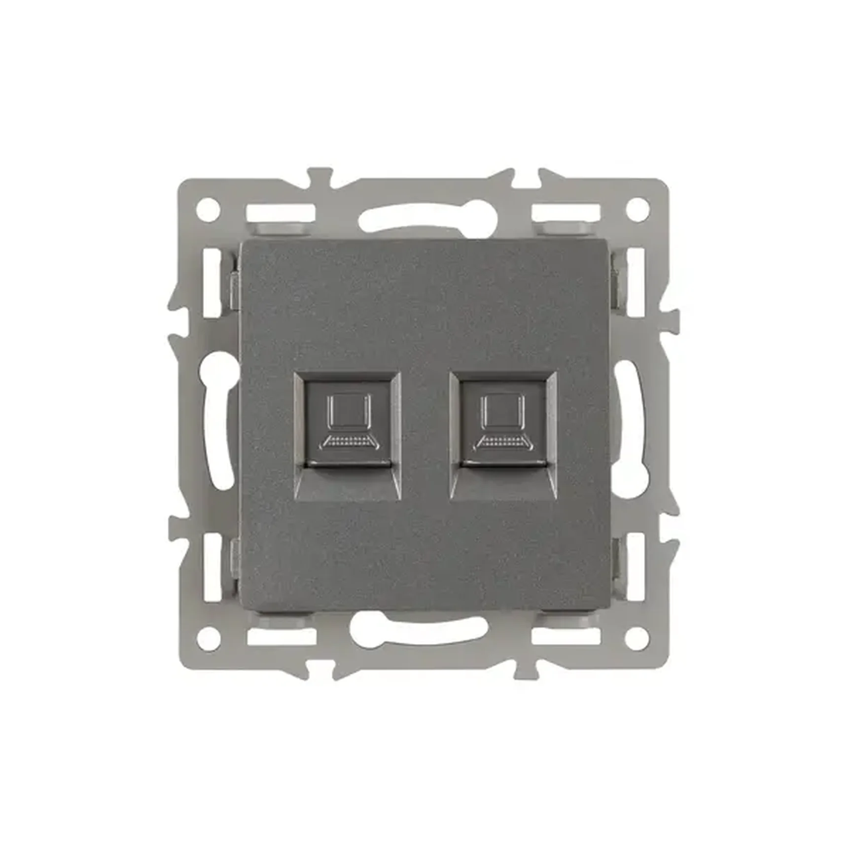 Механизм компьютерной розетки двойной SCT-MPC2-PL-GR (RJ-45, CAT6) (Arlight, -)